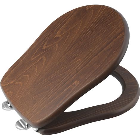 Abattant WC RETRO, Soft Close, noyer/chrome (1/4)