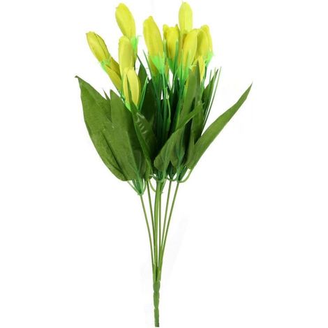 Bouquet di crochi artificiali verdi - 20 pezzi, altezza 35 cm (1/3)