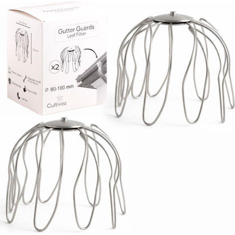 Crapaudine en acier Galvanisé (80 mm jusqu’à 100 mm ⌀) – Filtre de gouttière - Filtre anti feuille (Lot de 2) (1/5)