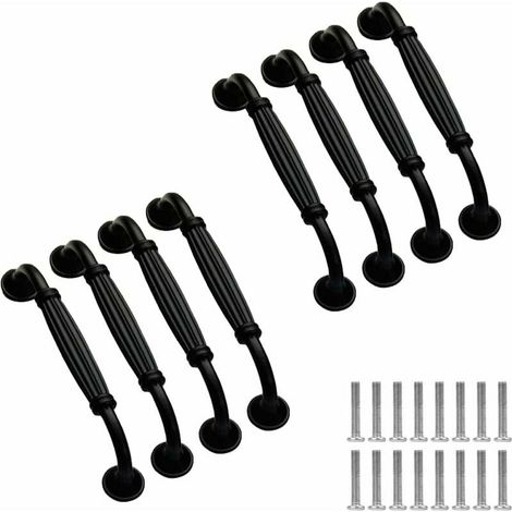 Poignées de tiroir noires, poignées de meubles, poignées de porte d'armoire en alliage d'aluminium, entraxe de 96 mm, adaptées aux meubles