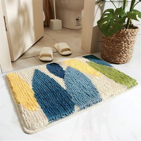 Non-Slip Bath Mat, Absorbent Microfiber Safety Bathroom Carpets Machine Washable Doormats for Bathroom Kitchen, Bedroom (1/4)