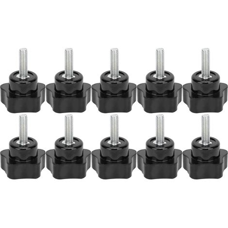 10 Pièces Poignée Étoile M6x32x20 Vis de Serrage à Molette pour Tour (1/5)