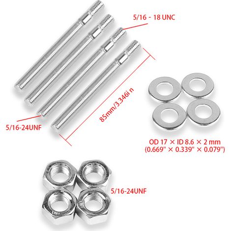 5/16-245/16-18 double-ended screws suitable for Chevrolet, Ford, Mopar, SBC, BBC (1/4)