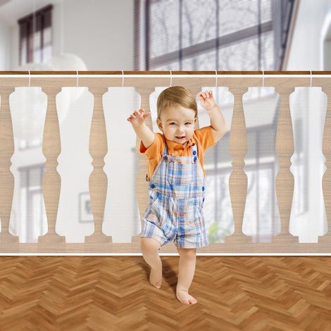 Filet De Protection Escalier Enfant Robuste Et Réglable Filet De Sécurité Balcon Robuste Et Réglable Balustrade Escalier Filet pour Animaux Domestiques, Jouets Blanc 3 0.9 Mètre (1/5)