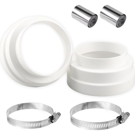 2PCS Droites Réducteur de Conduits Ø120 150 160mm ABS Avec 2 colliers en acier inoxydable et deux ruban adhésif en aluminium Adaptateur Universel pour Tuyau de Ventilation Connecteur de Réduction rond (1/5)