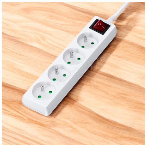 Bloc Multiprise 4 Prises avec Interrupteur 230V 16A (1/5)