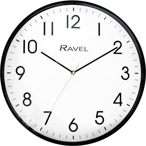 Horloge Murale Moderne de 40 cm pour Le Bureau et la Cuisine - Quartz analogique - RWC.40.3 - Noir (1/5)