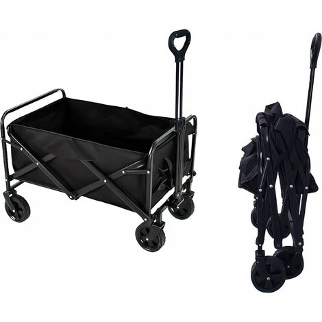 Carrello di trasporto pieghevole con ruote, 130 L, nero, Kraft&Dele (1/5)