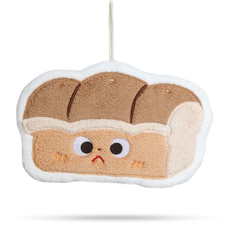 Jolie serviette de bain avec boucle de suspension, serviette absorbante en polaire corail microfibre, convient pour la cuisine, la salle de bain et la chambre, 15 x 25 cm, forme toast.