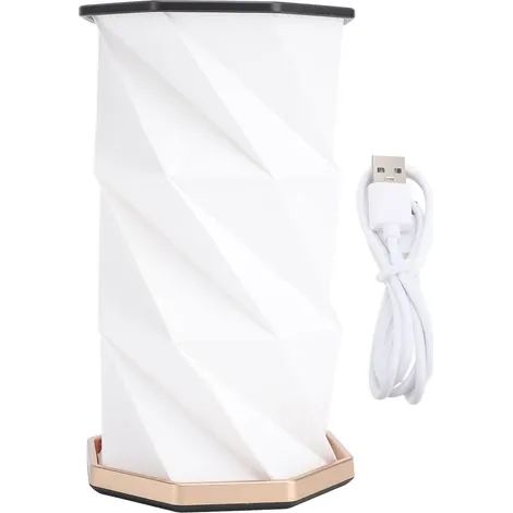 Lampe de chevet tactile à intensité variable, veilleuse à piles, lanterne en papier pliable et rotative pour la maison, le bureau, la chambre ou le salon, noire (1/3)