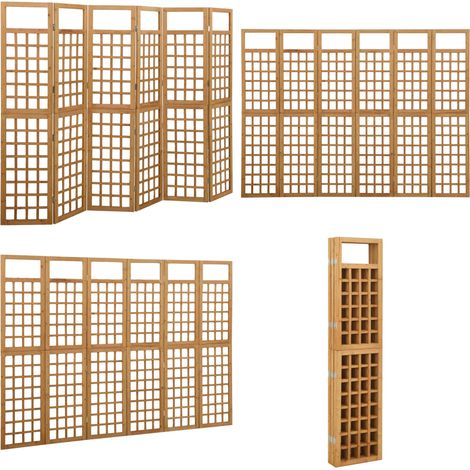Vidaxl – Cloison amovible 6 panneaux en bois sapin massif – Dimensions 242,5 x 180 cm – Treillis pour plantes grimpantes – Décoration intérieure