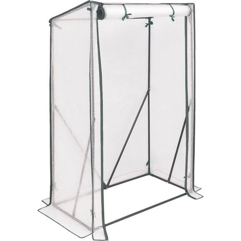 WOLTU Foliengewächshaus Treibhaus PE Gitterplane weiß 100x50x136/150 cm (1/5)