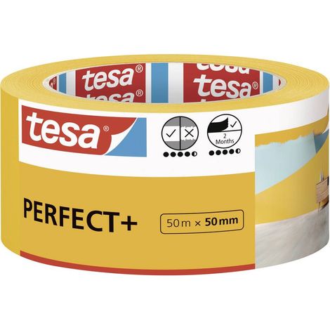 tesa Perfect+ 56538-00000-00 Ruban de masquage pour peinture jaune (L x l) 50 m x 50 mm 1 pc(s)