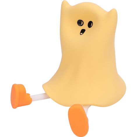 Lampe de chevet fantôme en silicone regard mignon lumière chaude réglable tactile sans fil rechargeable tamisable décorative maison (1/5)