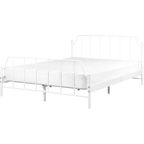 Bed Metal MAURESSAC 140 x 200 cm (EU Double) White (1/5)