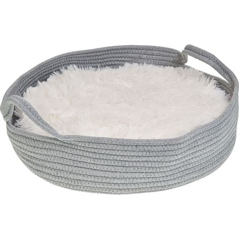 Cuccia lettino per animali in cotone grigio e bianco ø 45 cm Dalaman