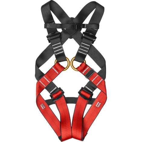 Harnais d'escalade intégral enfant polyester noir rouge, ceinture de sécurité extérieure protection, taille L (10-14 ans) (1/5)