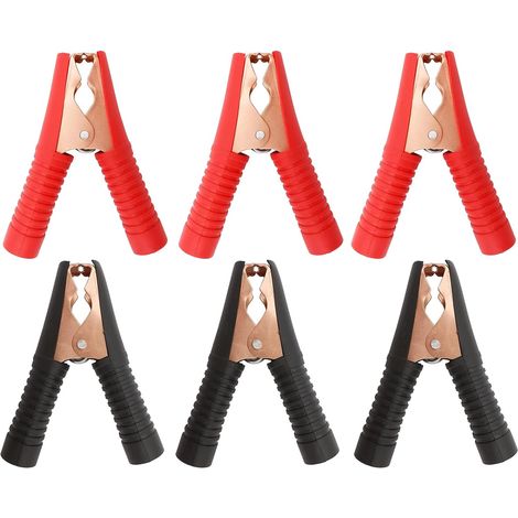 Pince Crocodile en Cuivre 6PC Pinces Crocodiles de Batterie de Voiture Pinces de Batterie pour Voitures Camions Bateaux etc