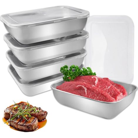 5Pcs Boite de Conservation Alimentaire, 1100 ml Conservation des Aliments (1/5)