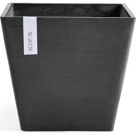 VASO QUADRATO ROTTERDAM NERO 40X40XH36CM (1/5)