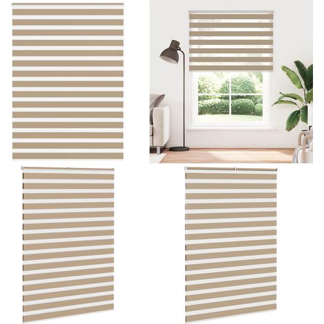 vidaXL Zebrarollo Sandbraun 160x200 cm Stoffbreite 155,9 cm Polyester (1/5)