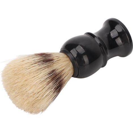Brosse de rasage homme petit format noir manche courbé moussante nettoyage barbe portable pour maison salon voyage (1/5)