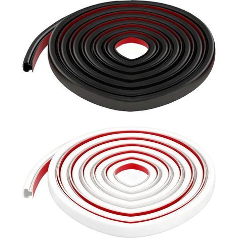 Joint d'étanchéité autocollant pour portes et fenêtres, 6 m, 2 couleurs, coupe-vent, insonorisant, anti-poussière, noir (1/5)