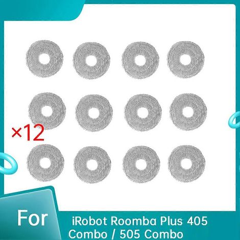 12 paños de limpieza para aspiradoras iRobot Roomba Plus 405 Combo / 505 Combo (Accesorios)