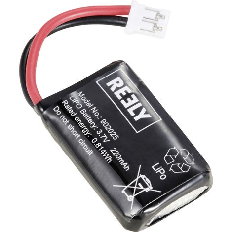 Reely Modellbau-Akkupack (LiPo) 3.7 V 220 mAh Zellen-Zahl: 1 Flachstecker (1/2)