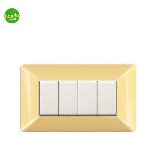Placca da 4 moduli Easy Elettrocanali in plastica giallo pastello