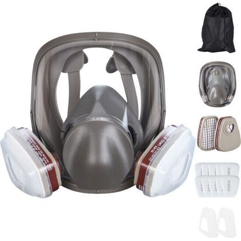 Masque Respiratoire Intégral Avec Filtres , Masque Anti-Poussière En Aérosol De Peinture Réutilisable , Idéal Pour Polissage,Soudure,Graffiti,La Peinture En Aérosol (1/4)