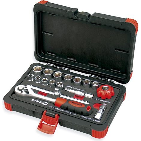 Sechskant 3/8 Steckschlüssel-Gehäuse 17-teilig  DOGHER 516-002