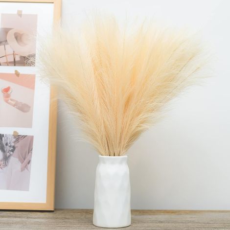 Erba di Pampa artificiale da 45 cm, 5 steli per composizioni floreali e riempitivi per vasi, per la casa o per decorazioni nuziali (45 cm, beige) (1/5)