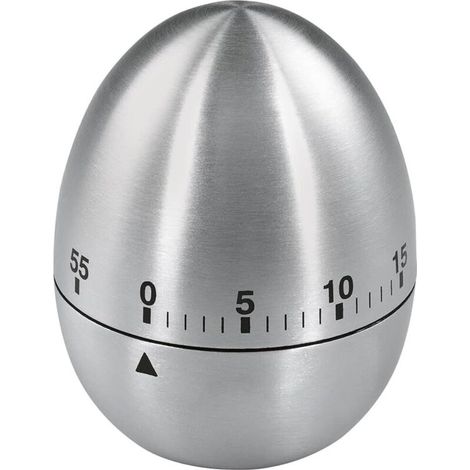 Timer per uova con funzione timer, clessidra, acciaio inossidabile, argento (1/4)