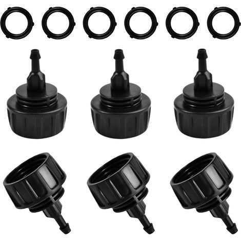 6 Pack Drip Irrigation Hose Connector 1/4 Inch Irrigation Tube Ear-To Tap/Garden Hose Adapter Quick Connect No Leakage 3/4" FHT to 1/4" (1/5)
