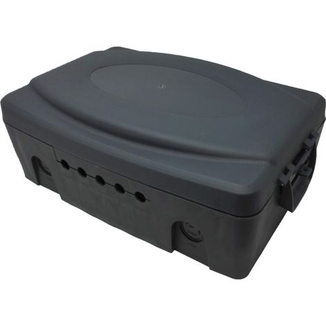 Poly Pool PP2605 Scatola di Protezione da Esterno IP54 5 Uscite per Cavi e Prese Colore Grigio Scuro (1/5)