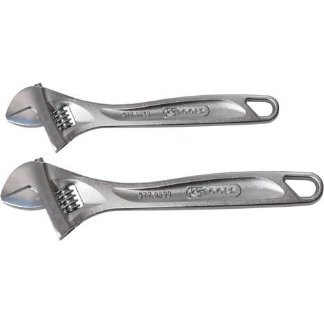 KS Tools - Jeu de 2 clés à molette, 10'' - 12'' - 577.0299
