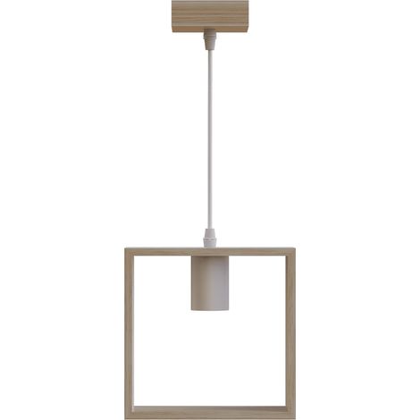 LAMPADARIO A SOFFITTO SOSPENSIONE PLAFONIERA E27 LEGNO MODERNO VINTAGE 2 (1/5)