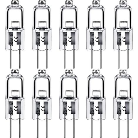 Ampoules halogènes G4 10 W 12 V - Blanc chaud - Lot de 20 (10 W, 20 unités) (1/5)