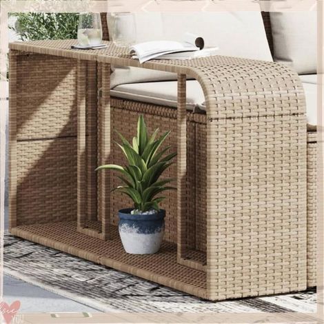 366070 étagères de rangement 2 pcs beige résine tressée (1/5)
