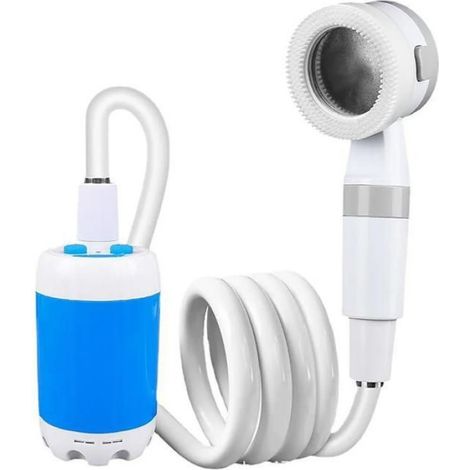 Douche camping Crrynuo électrique USB 5V 2m tuyau 60-120min autonomie +8accessoires ABS mains libres (1/5)