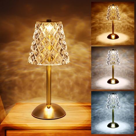 Lampe de chevet à piles rechargeables, lampe de chevet à intensité variable pour chambre à coucher, lampe tactile LED romantique, lampe sans fil (1/5)