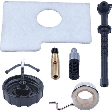 Lot de 6 pièces détachées pour Stihl 017 018 MS170 MS180 : pompe à huile, vis sans fin, tuyau, filtre à air (références 1123 640 3200) - Accessoires pour outils de jardin