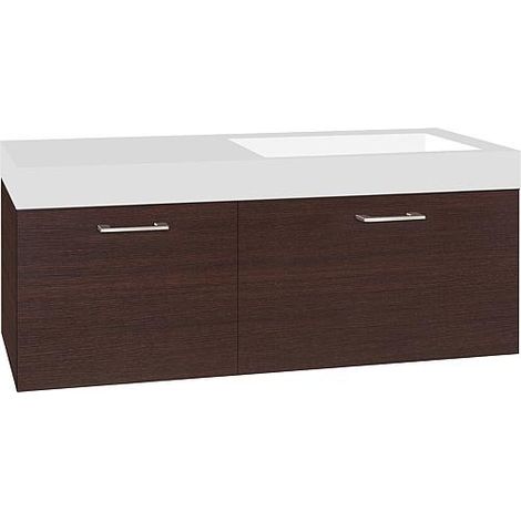 WTU+WT en fonte minérale EMPI chêne foncé 2 tiroirs 1205x534x508mm (1/3)