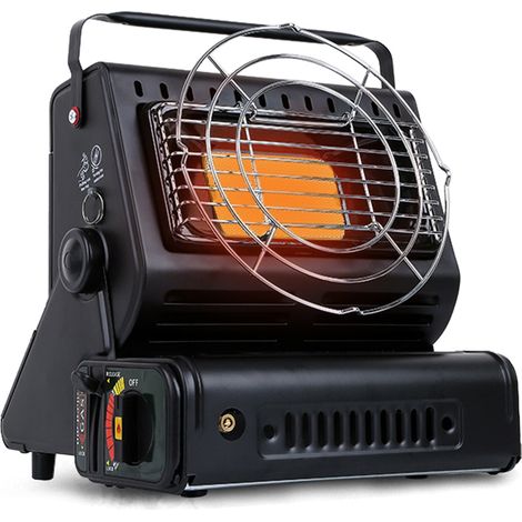 Calentador de gas para camping de acero inoxidable de 1300 W: calefacción y cocina portátil 2 en 1 para tiendas de campaña. (1/5)