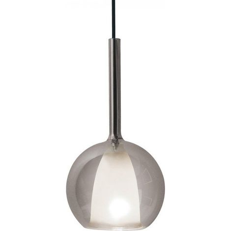 V-TAC VT-7181 Lampadario portalampada 1 MT Doppio Vetro Grigio + Bianco E27 Ф180mm SKU 3877