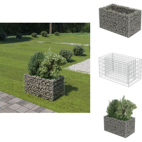 Lit surélevé à gabion Acier galvanisé 90x50x50 cm - Lit Surélevé - Gabion - Jardinière - Fleur - Plante (1/5)