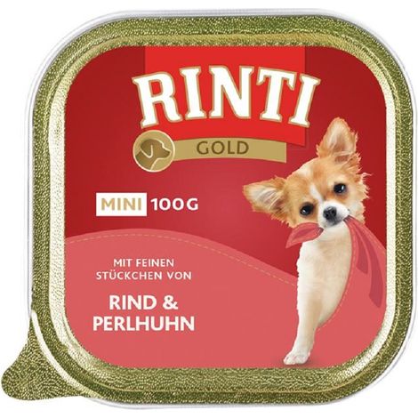 Rinti Gold Mini Schale 100 g – Rindfleisch mit Perlhuhn 100 g