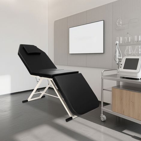 YISSALE-3-teilige Klappmassageliege mit Aluminiumgestell für Schönheitssalons, Spas oder Tattoo-Studios (1/5)