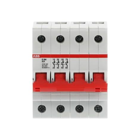 Interrupteur modulaire (E200) 4 Pôles 80A levier Rouge 2CDE284001R0080 ABB A964628